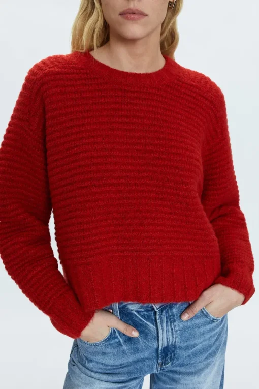 Adina Crewneck Sweater In Rouge