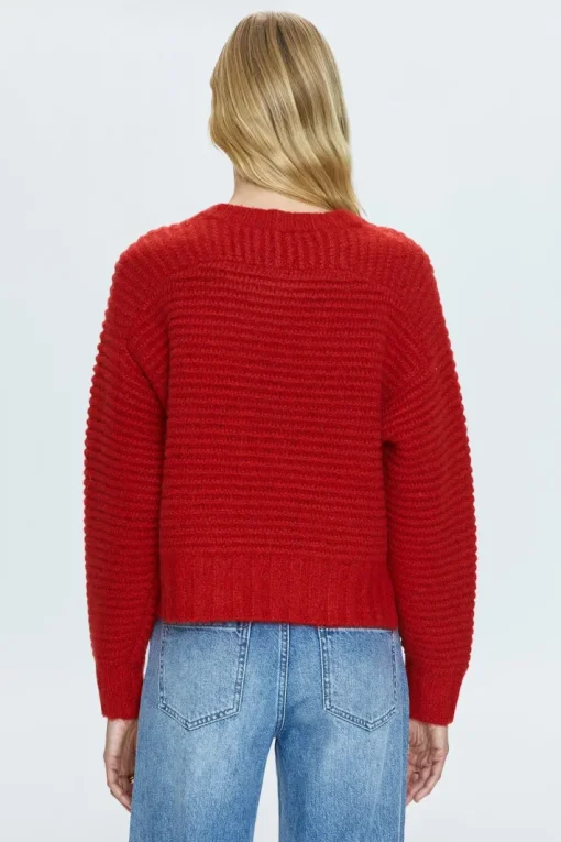 Adina Crewneck Sweater In Rouge