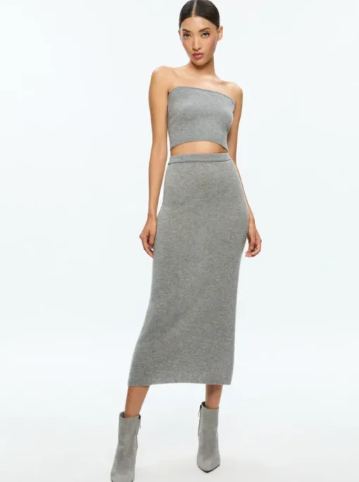 Adrina Knit Skirt In Medium Heather Grey