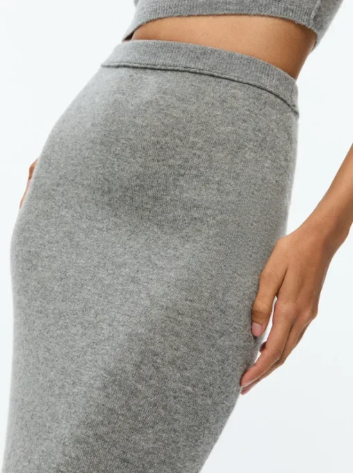 Adrina Knit Skirt In Medium Heather Grey