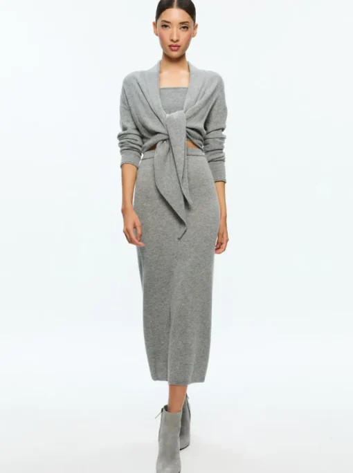 Adrina Knit Skirt In Medium Heather Grey
