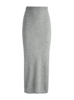 Adrina Knit Skirt In Medium Heather Grey