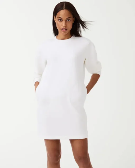 AirEssentials Crew Neck Dress In White