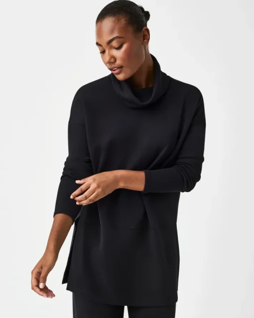 AirEssentials Turtleneck Tunic In Very Black