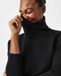 AirEssentials Turtleneck Tunic In Very Black