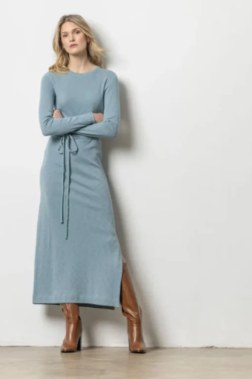 Belted Maxi Dress In Slate