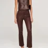 Bridget Cropped Coated Denim In Walnut