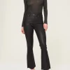 Bridget Cropped Coated Denim In Glazed Blueberry