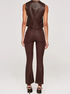 Bridget Cropped Coated Denim In Walnut