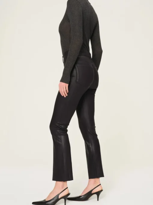 Bridget Cropped Coated Denim In Glazed Blueberry