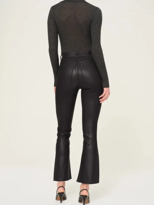 Bridget Cropped Coated Denim In Glazed Blueberry