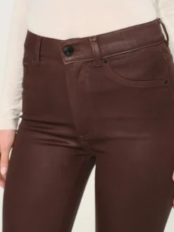 Bridget Cropped Coated Denim In Walnut
