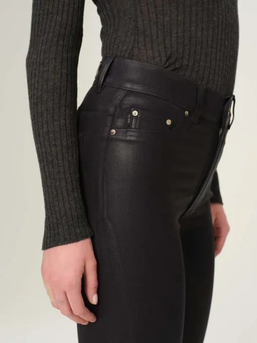 Bridget Cropped Coated Denim In Glazed Blueberry