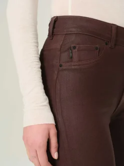 Bridget Cropped Coated Denim In Walnut