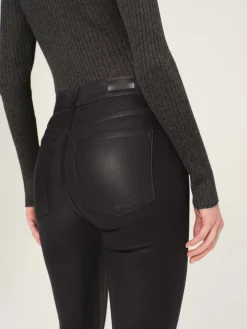 Bridget Cropped Coated Denim In Glazed Blueberry