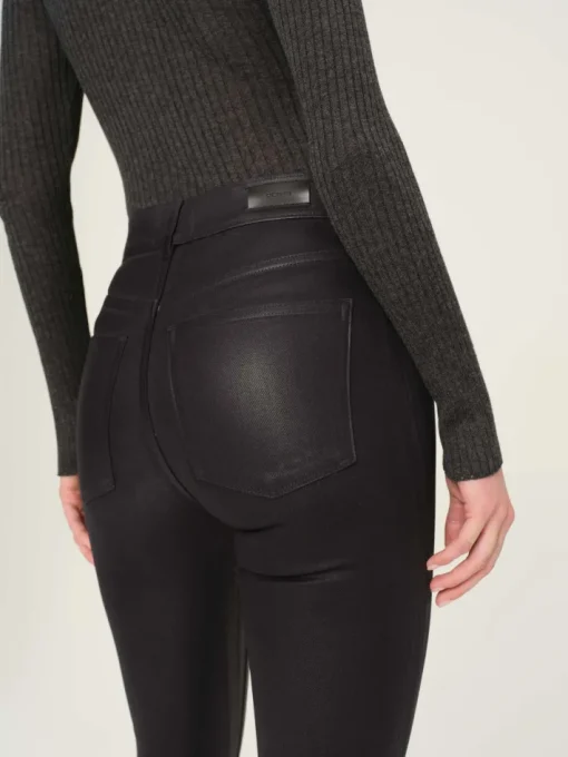 Bridget Cropped Coated Denim In Glazed Blueberry