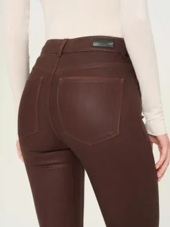 Bridget Cropped Coated Denim In Walnut