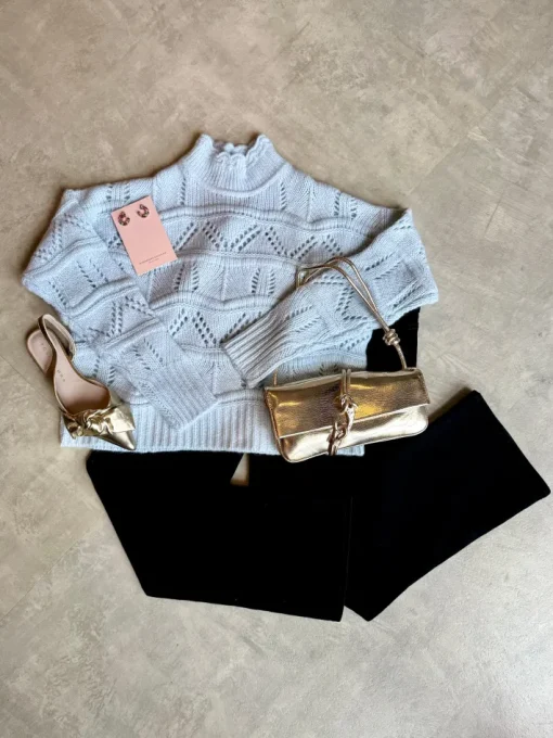 Chunky Wavy Sweater In Windchill