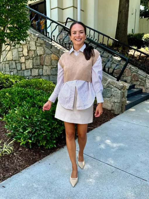 Clotho Chino Skirt In Stone