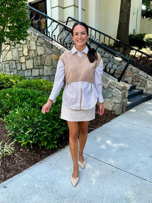 Clotho Chino Skirt In Stone