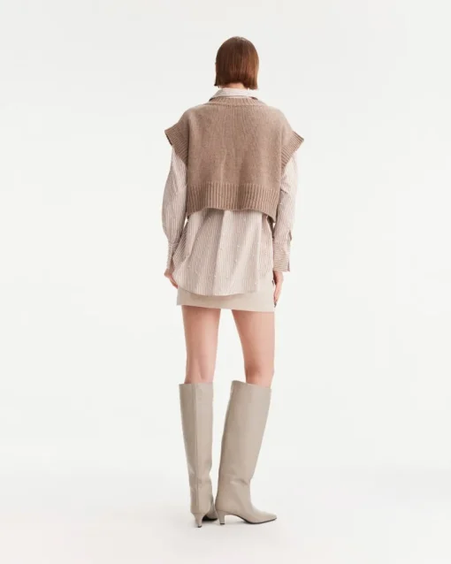 Clotho Chino Skirt In Stone