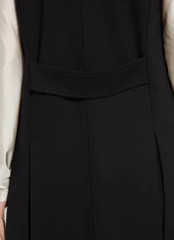 Denver Ponte Sleeveless Coat In Black