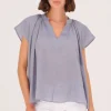 Finch Popover Top In Ice Blue *FINAL SALE*