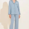 Gisele Long PJ Set In Ciel/Navy