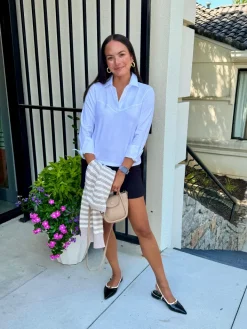 Harper 3/4 Sleeve Top In White
