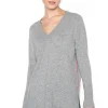 Hi-Low Piped Each V Neck Sweater In Sterling/Rosetta