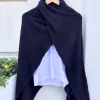 Hybrid Ribbed Cape In Ebony
