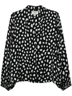 Kieran Blouson Sleeve Blouse In Dot Print