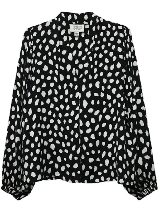 Kieran Blouson Sleeve Blouse In Dot Print
