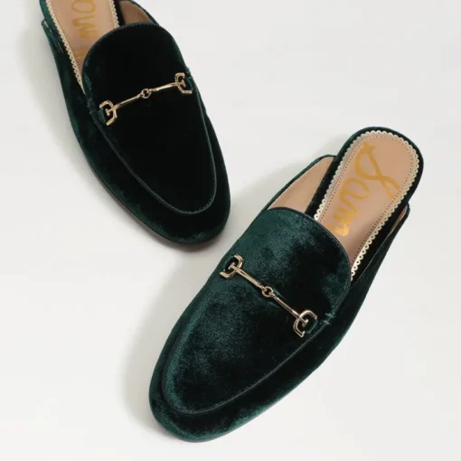 Linnie Bit Mule In Green Velvet