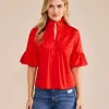 Meredith Top In Parisian Red *FINAL SALE*
