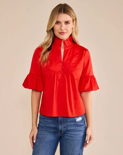 Meredith Top In Parisian Red *FINAL SALE*