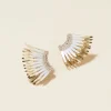 Mini Madeline Earrings In White/Gold