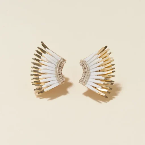 Mini Madeline Earrings In White/Gold