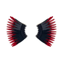 Mini Madeline Earrings In Black/Crimson