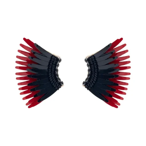 Mini Madeline Earrings In Black/Crimson