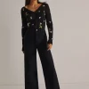 Mischa Super High Rise Wide Leg Ankle Jean In Black