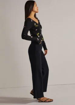 Mischa Super High Rise Wide Leg Ankle Jean In Black