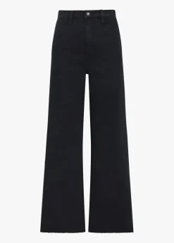 Mischa Super High Rise Wide Leg Ankle Jean In Black