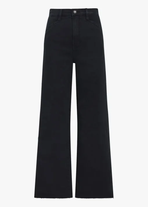 Mischa Super High Rise Wide Leg Ankle Jean In Black