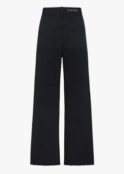 Mischa Super High Rise Wide Leg Ankle Jean In Black