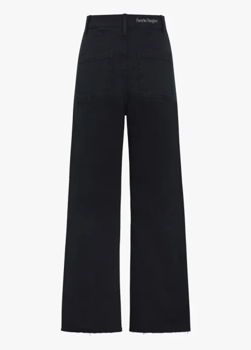 Mischa Super High Rise Wide Leg Ankle Jean In Black
