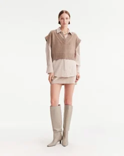 Pallas Crop Vest In Sustained Grey