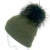 Pom Hat In Olive Green
