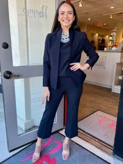 Pull On Crop Pant In Navy