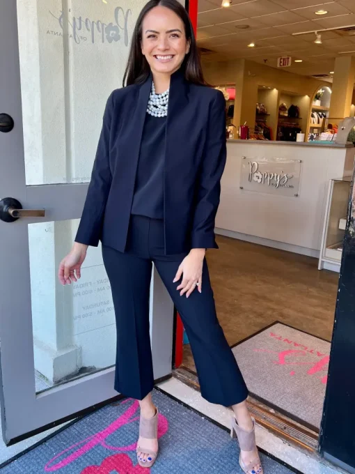 Pull On Crop Pant In Navy